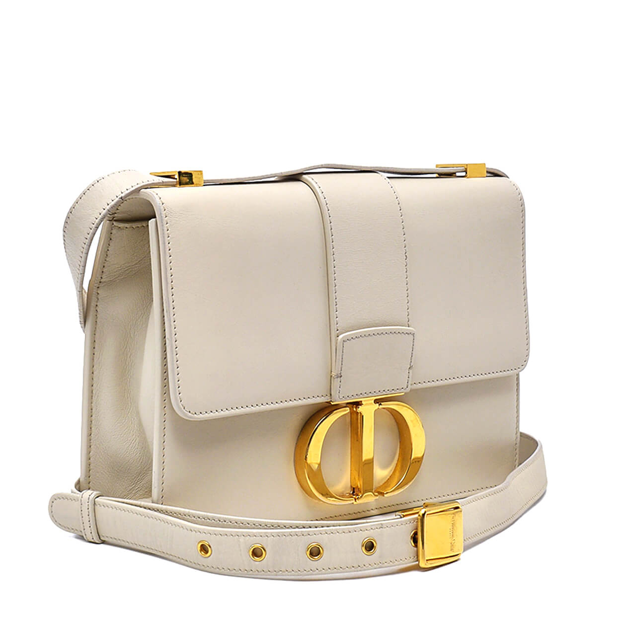 Christian Dior - Ivory Calfskin Medium 30 Montaigne Flap Bag 